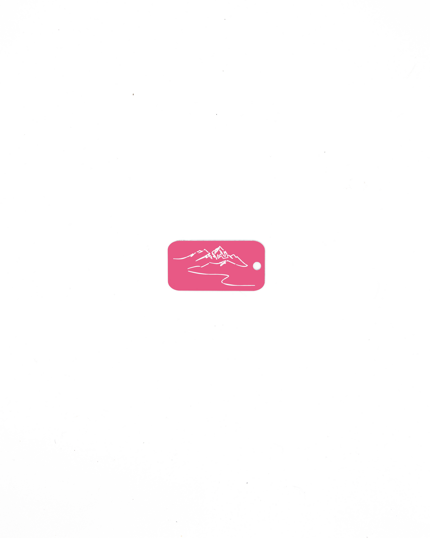 Mountain design acrylic keychain in pink.