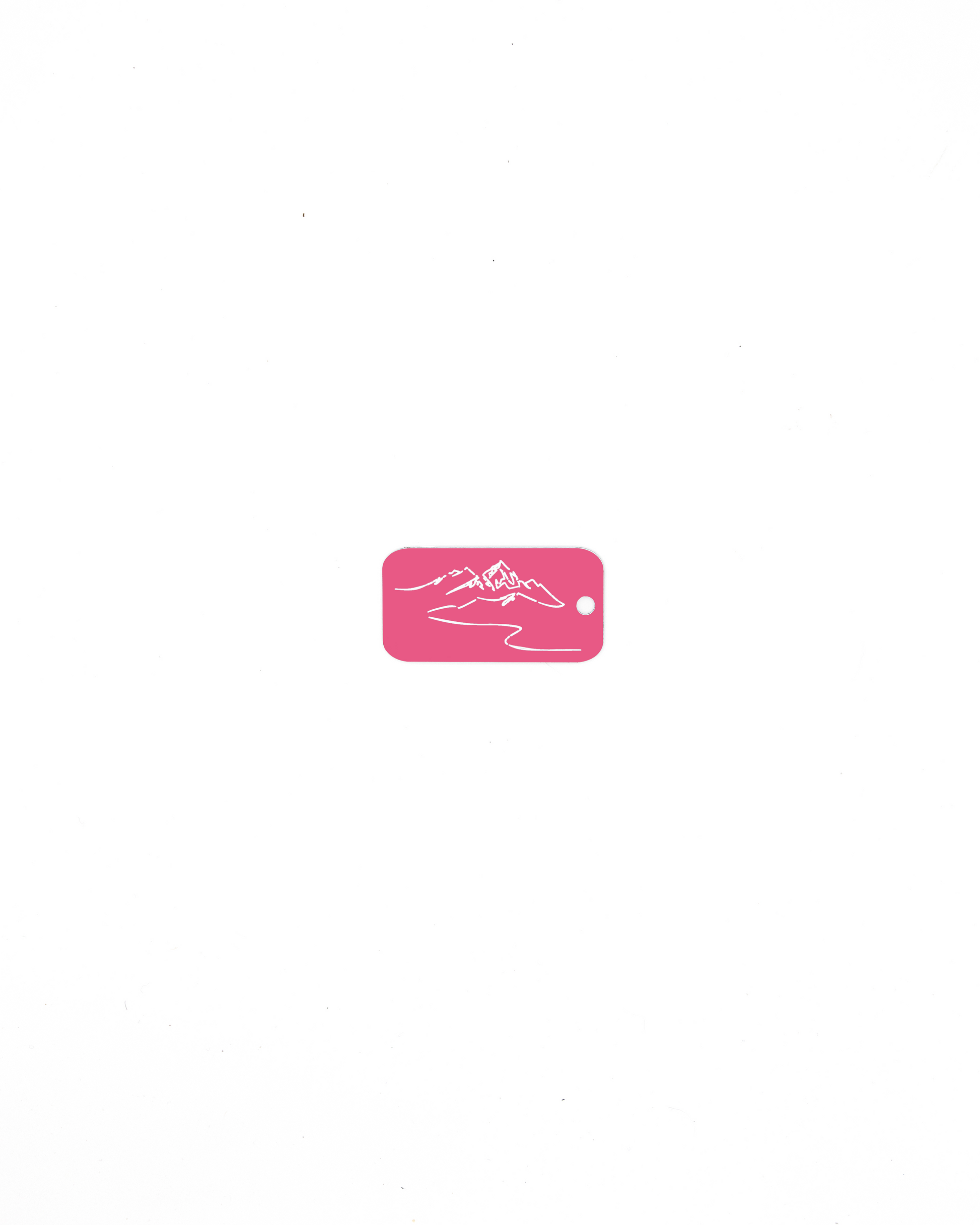 Mountain design acrylic keychain in pink.