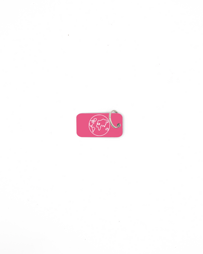 pink on white classic key ring 