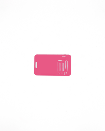 Luggage design acrylic luggage tag in pink.