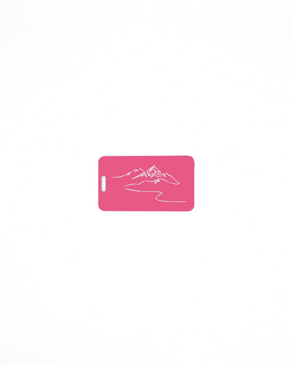 Mountain design acrylic luggage tag in pink