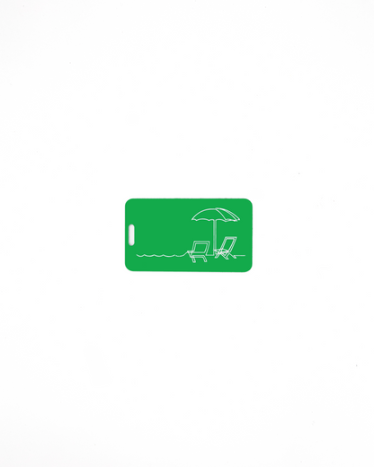 spring green beach design luggage tag 