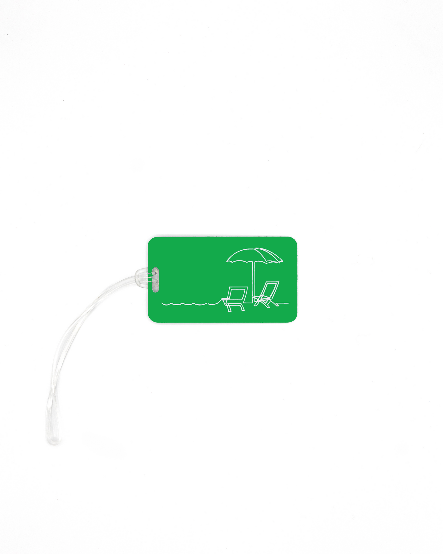 spring green beach design luggage tag with worm loop