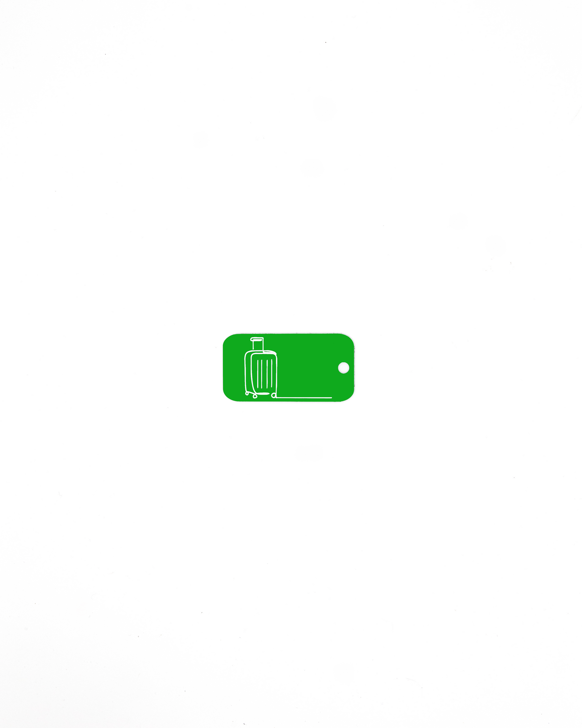 Luggage design acrylic keychain in spring green.